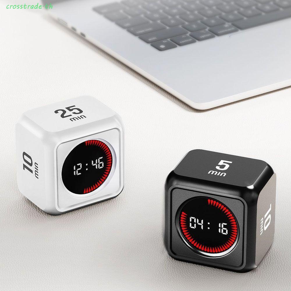 CROSSTRADE Gravity Sensing Timer, 4 Preset Time Cube Shape Visual Flip Timer, เครื่องมือเพื่อการศึกษ