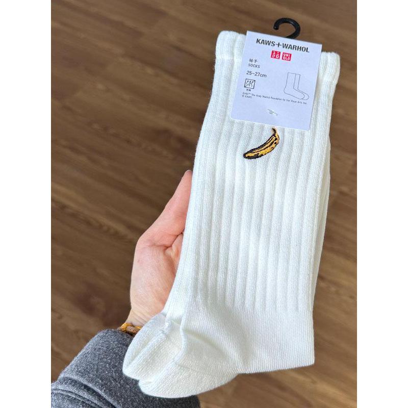 heattech ถุงเท้า Uniqlo Mickey Shines ถุงเท้า UT Mickey ถุงเท้าผู้ชายการ์ตูนลำลองกีฬาธุรกิจสบายๆ4664