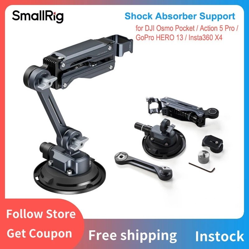 SmallRig Shock Absorber Support with 4inch Suction Cup for DJI Osmo Pocket / Action 5 Pro /GoPro HER