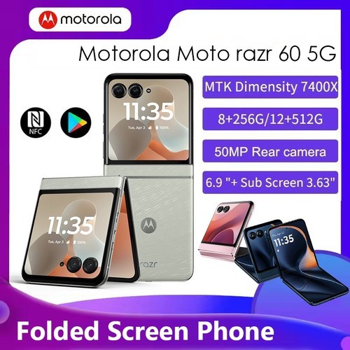 Motorola Moto razr 60 5G โทรศัพท์พับได้ ขนาด 6.9 PLOED 7400X 8GB +256GB Smarthphone