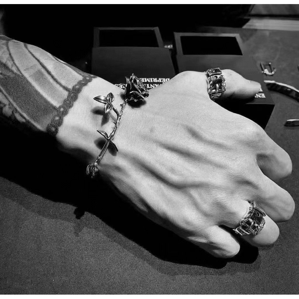 -ตุ๊ล- DU Home กำไลเงินสเตอร์ลิง 925 ดีไซน์ลายดอกกุหลาบ เหมาะสำหรับสวมใส่ทุกวัน