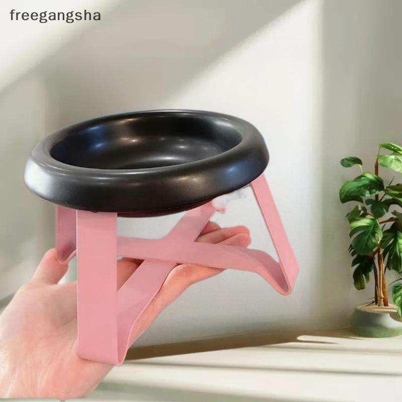 [FREG] ใหม่ป้องกันกระดูกสันหลังชามสัตว์เลี้ยงเท้าสูงป้องกันคอชามแมวพร้อมขาตั้งชามอาหารสัตว์เลี้ยงอุป