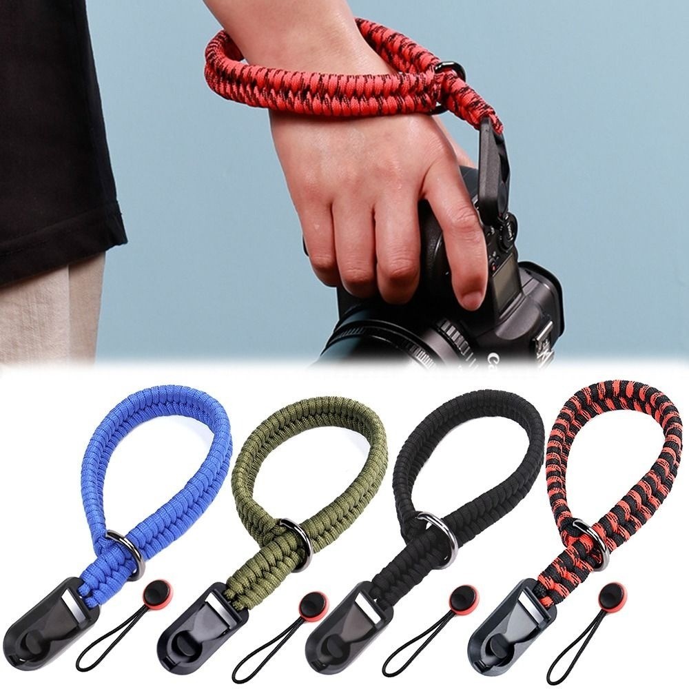 สายรัดข้อมือกล้องพร้อมหัวเข็มขัดแบบปลดเร็วสําหรับเชือกไนลอน DSLR Mirrorless ทอผ้า