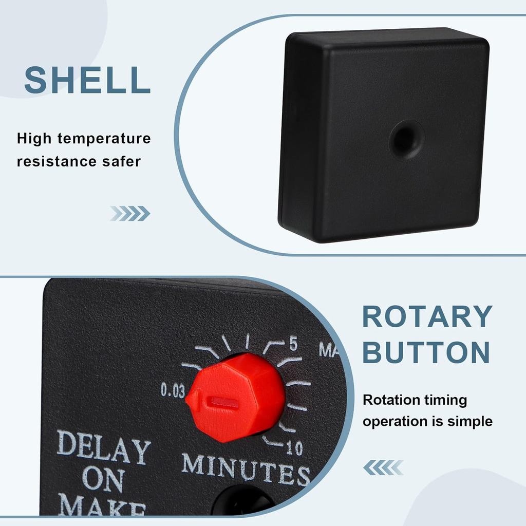2Pcs Delay On Make Timer, QD-068, 0.03 to 10 Min, Adjustable Delay, 19-288 VAC OR DC (2)