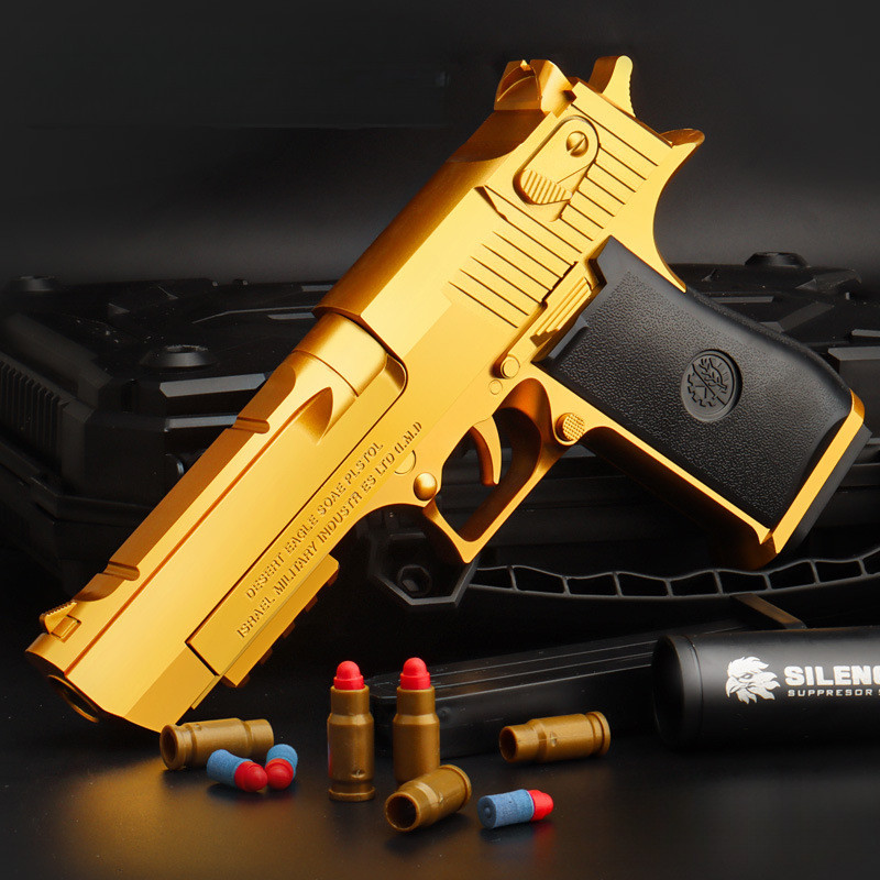 โมเดล Desert Eagle ขนาดเล็ก ของเล่นยิงกระสุนนุ่มสำหรับเด็กผู้ชาย