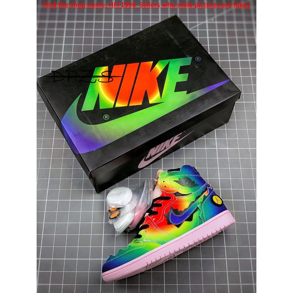 รองเท้าบาสเก็ตบอล J Balvin x Air Jordan 1 High OG Rainbow