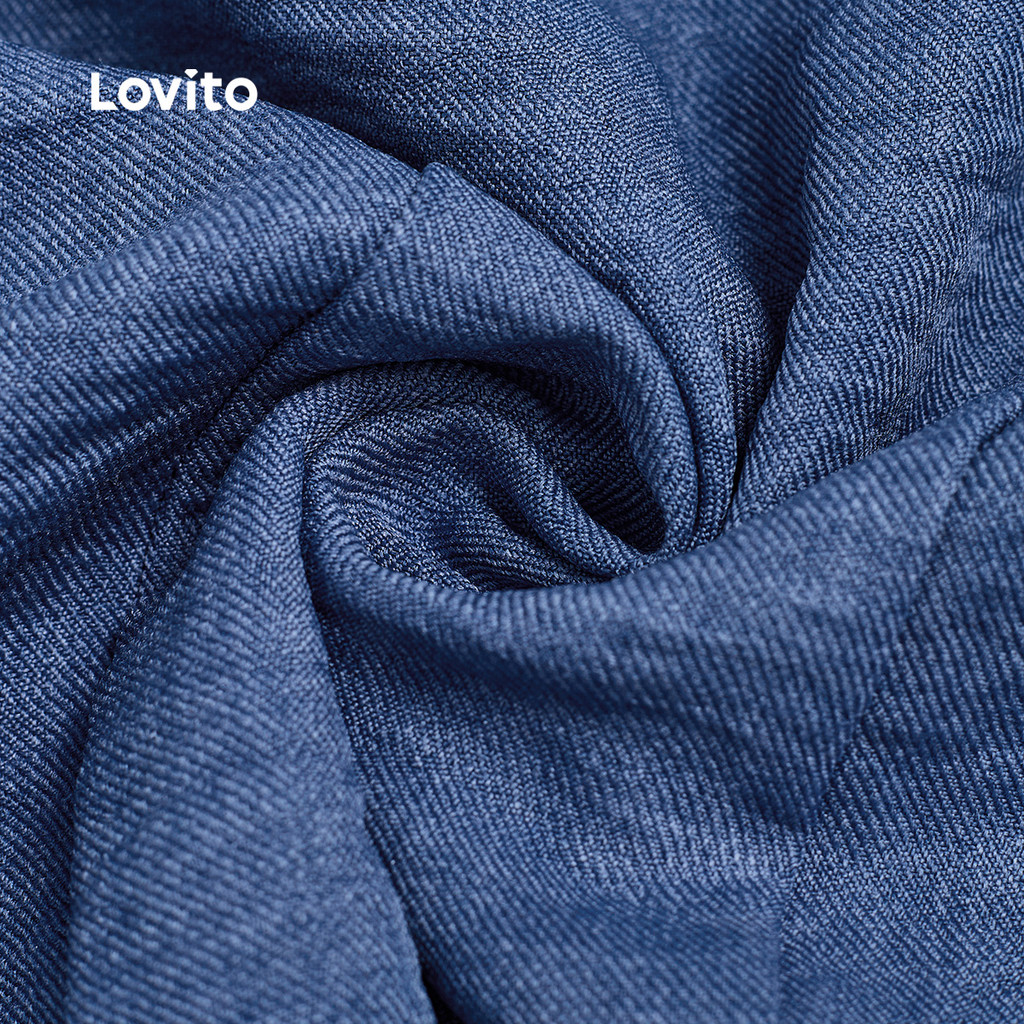 Lovito เดรสยีนส์ผู้หญิง ผูกด้านหน้า สีฟ้า สไตล์ลําลอง แฟชั่นฤดูใบไม้ผลิ ฤดูร้อน L157ED118 - รูปที่ 4