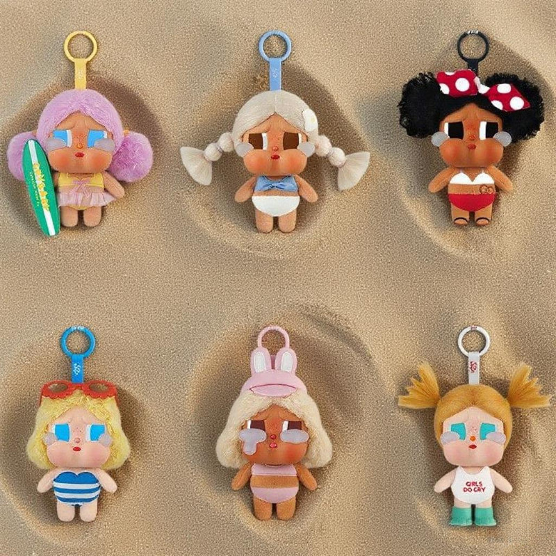 POPMART CRYBABY Vacation Mode On Series Mystery Box อินเทรนด์เล่นตุ๊กตาไวนิลจี้ของขวัญ