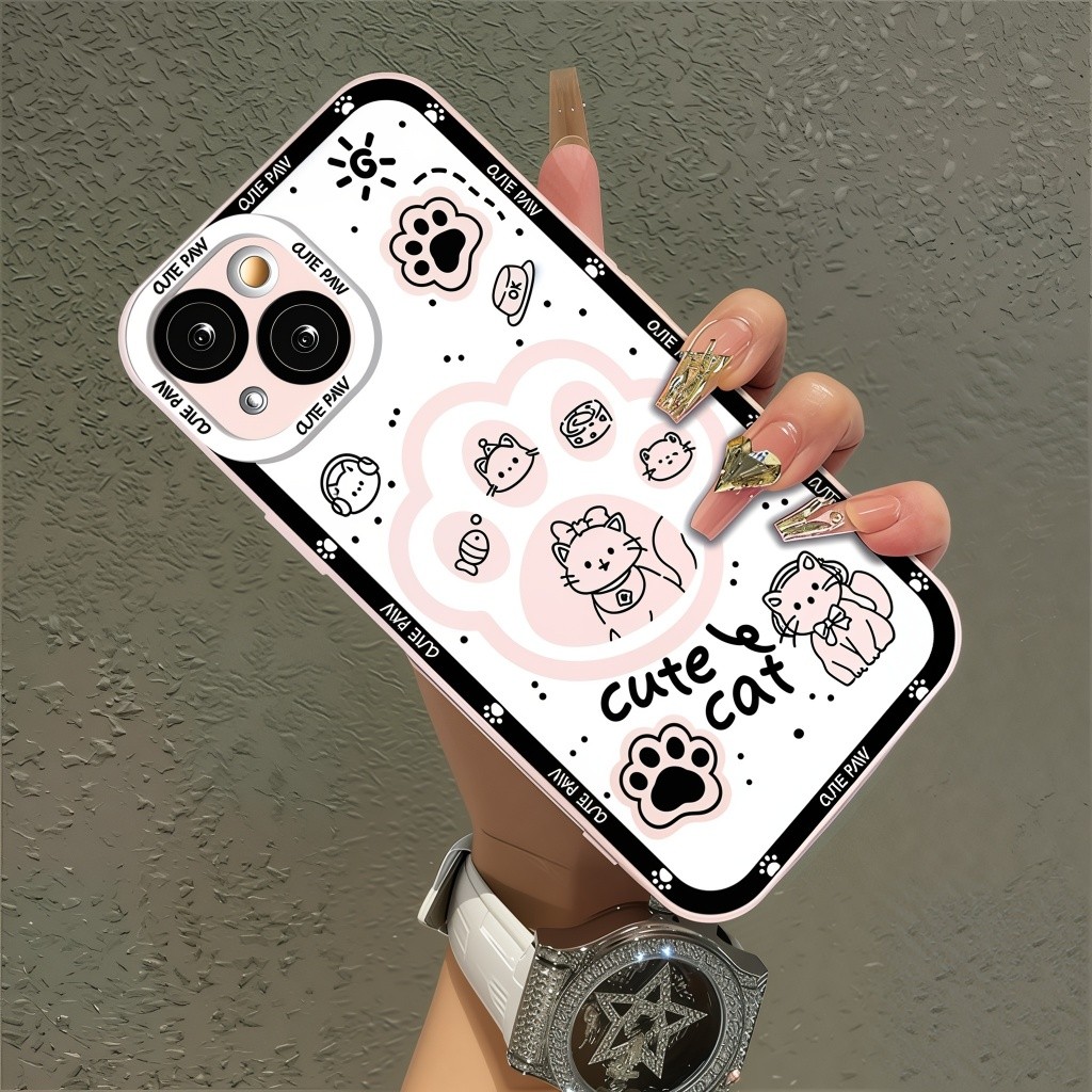 CAT PAW ANGEL EYE PRINTING กรณี vivo y27 4g y81 y53 v15 v5 y100 5g v30 pro z1 t1 pro 5g v27 v50 lite