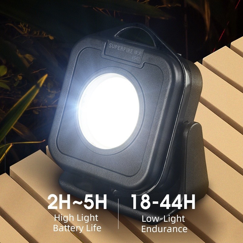 SUPERFIRE FS42 12W ไฟ COB อเนกประสงค์ ชาร์จ Type-C ไฟกลางแจ้ง ไฟโปรเจคเตอร์ พกพา ไฟแคมป์ LED — صورة 7