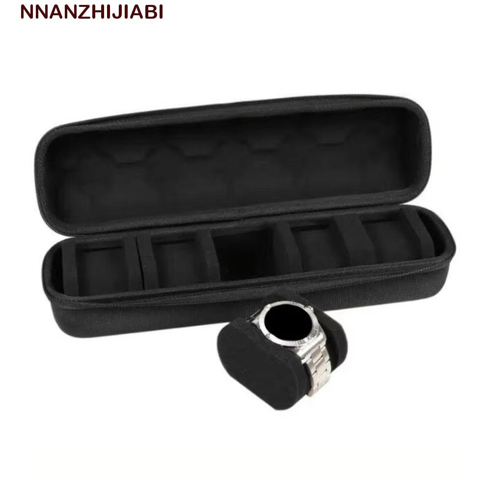 หนานเจียบี กล่องนาฬิกาแบบพกพา, 2/3/4/5/6 ช่องกันน้ํานาฬิกาแสดงกรณี, สบายที่จะสัมผัสวัสดุ อีวา ปิดซิปพร้อมที่จับนาฬิกากระเป๋าเก็บส