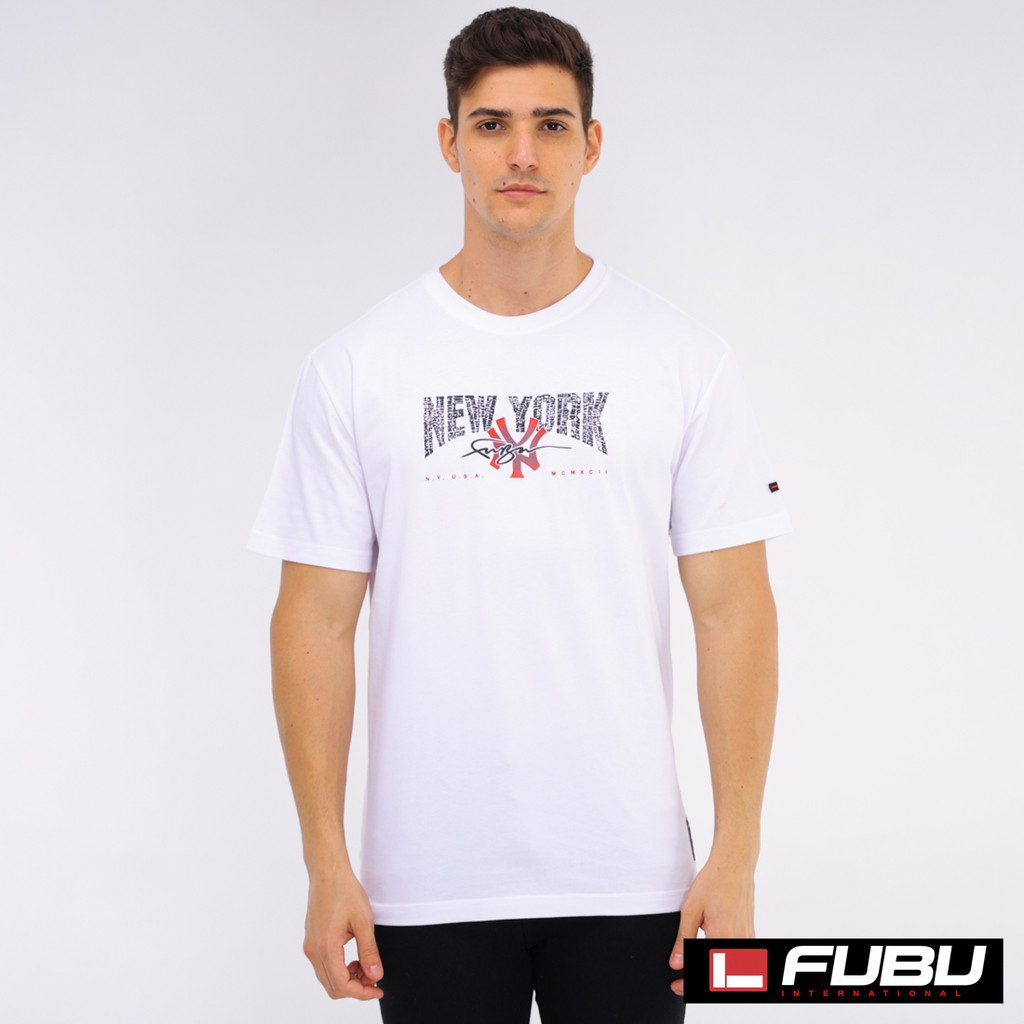 เสื้อยืดผู้ชาย Fubu คอруг ฟิตพอดีตัว รุ่น FST01A-0377