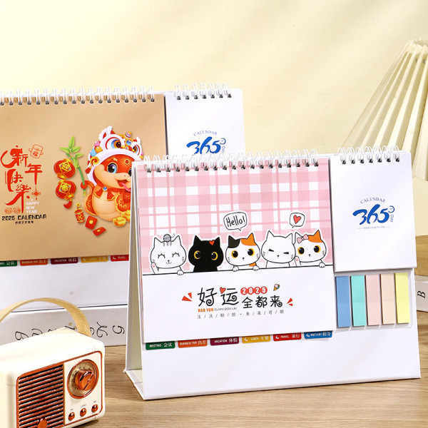 ปฏิทินแขวน 2568 ปฏิทินแขวน ปฏิทิน 2568 2025 ปฏิทินตั้งโต๊ะลูกไม้เกาหลีสร้างสรรค์หมายเหตุปฏิทินปีงูสํ