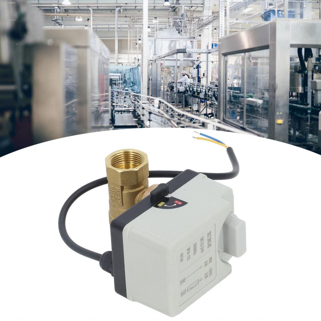 บอลวาล์วไฟฟ้า 2 ทาง ปกติปิด มอเตอร์ DC12‑24V IP54 สำหรับน้ำ