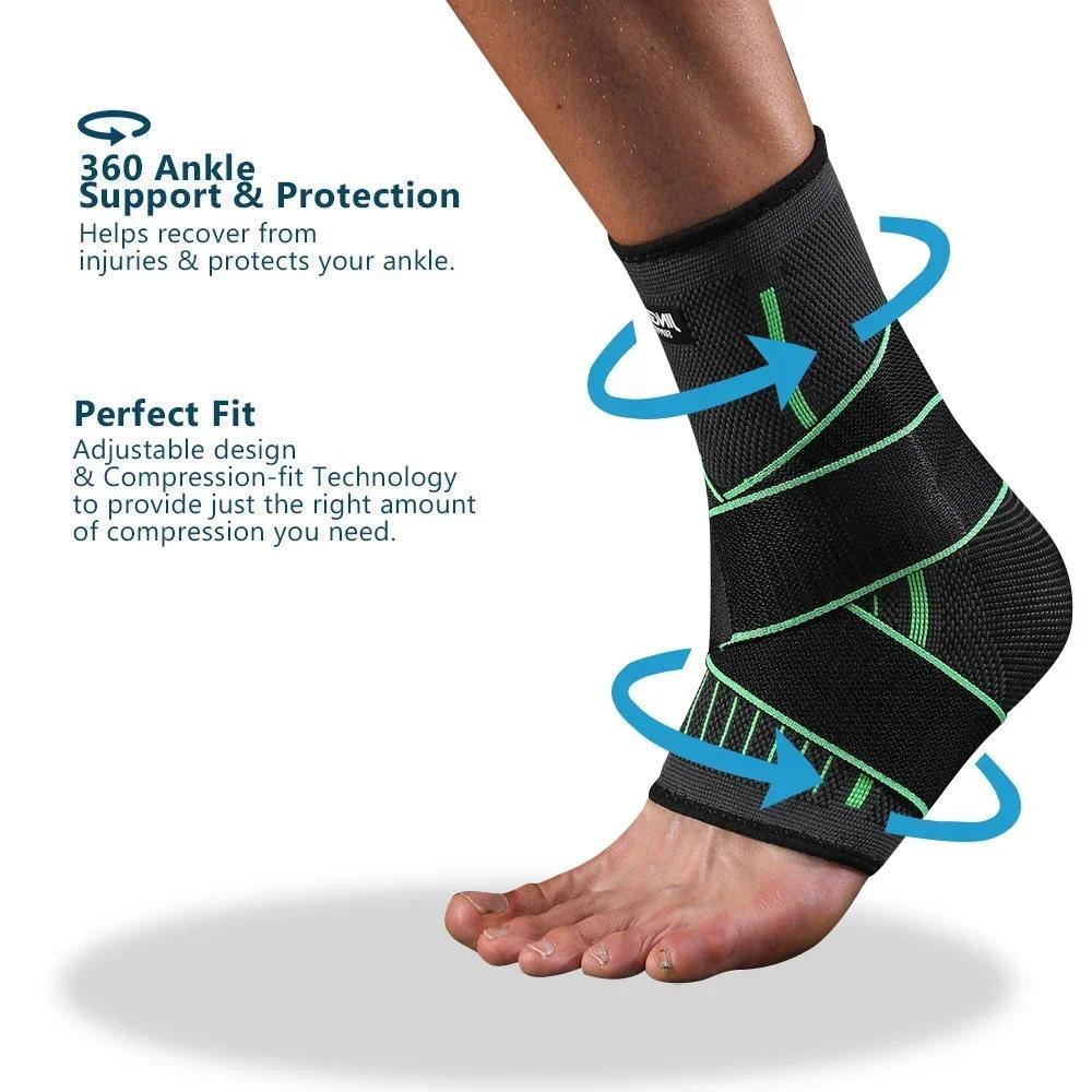 Adjustable Elastic Ankle Brace Compression Sleeve Foot Support for Plantar Fasciitis Achilles Tendon