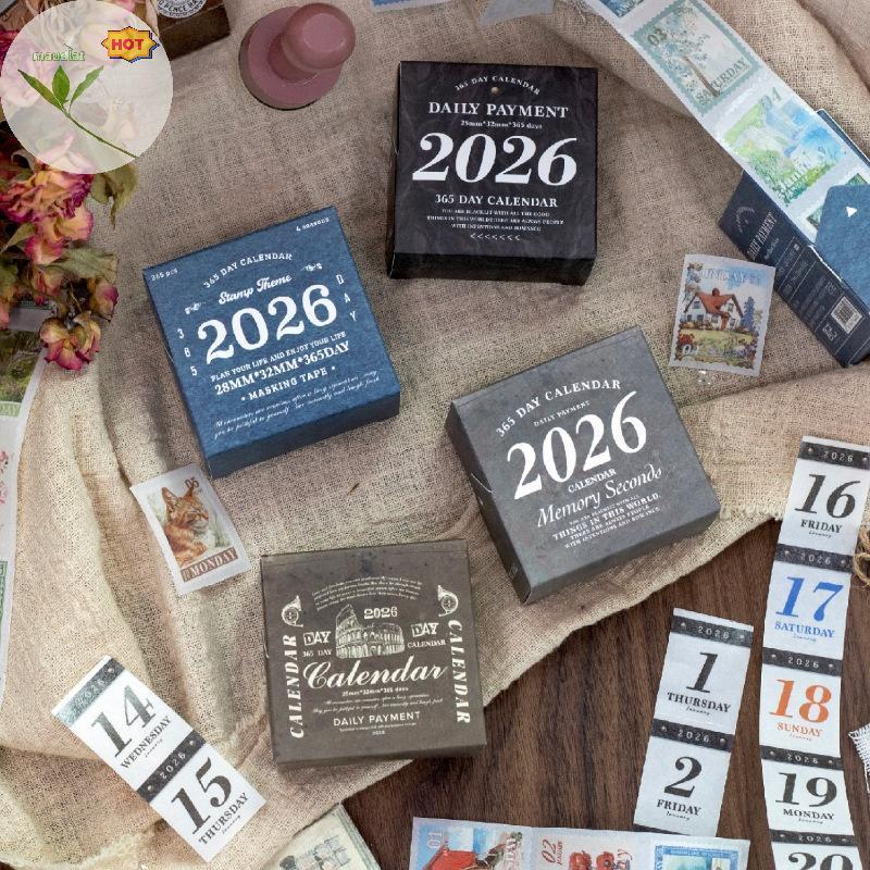 Maud Journal GO 365pcs Vintage 365 วันชีวิตทุกวัน Washi สติกเกอร์เทปสําหรับ Collage Junk Journal Pla