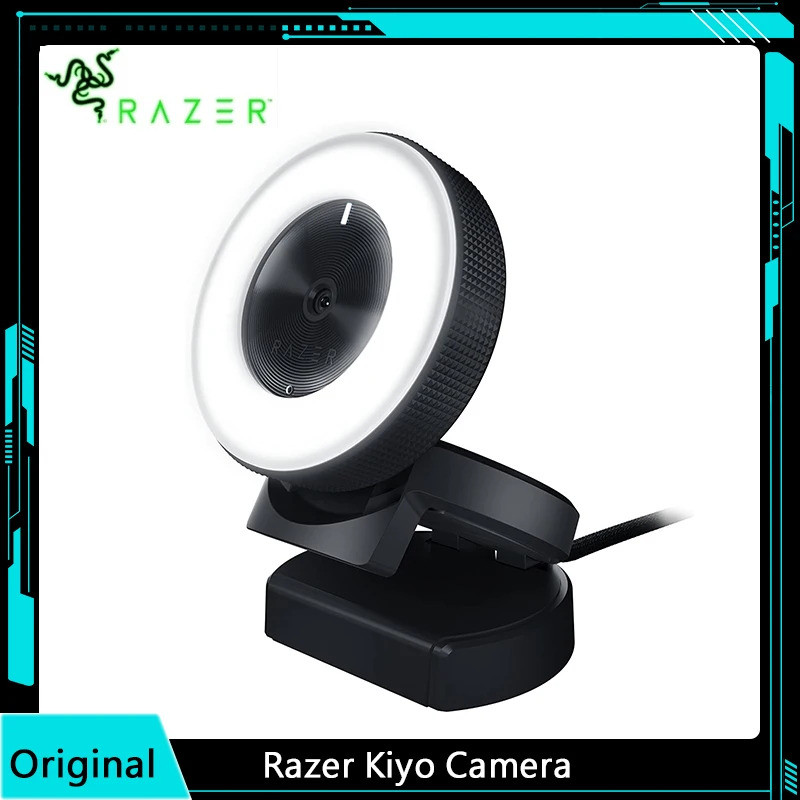 Razer Kiyo Streaming Webcam: Full Hd 1080p 30 Fps Ring Light W/ปรับความสว่างได้-ไมโครโฟนในตัวออโต้โฟ