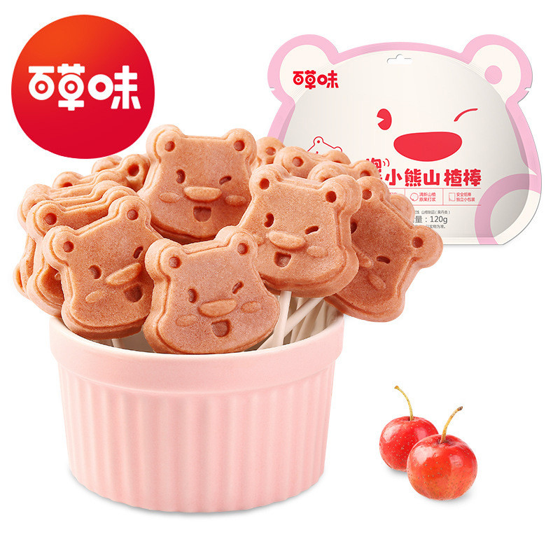 Baicaowei Bear Hawthorn Stick 120Gกล่องวัด30แพ็คข้าวเหนียวนุ่มเปรี้ยวหวานเด็กอาหารเรียกน้ําย่อยขนมขน