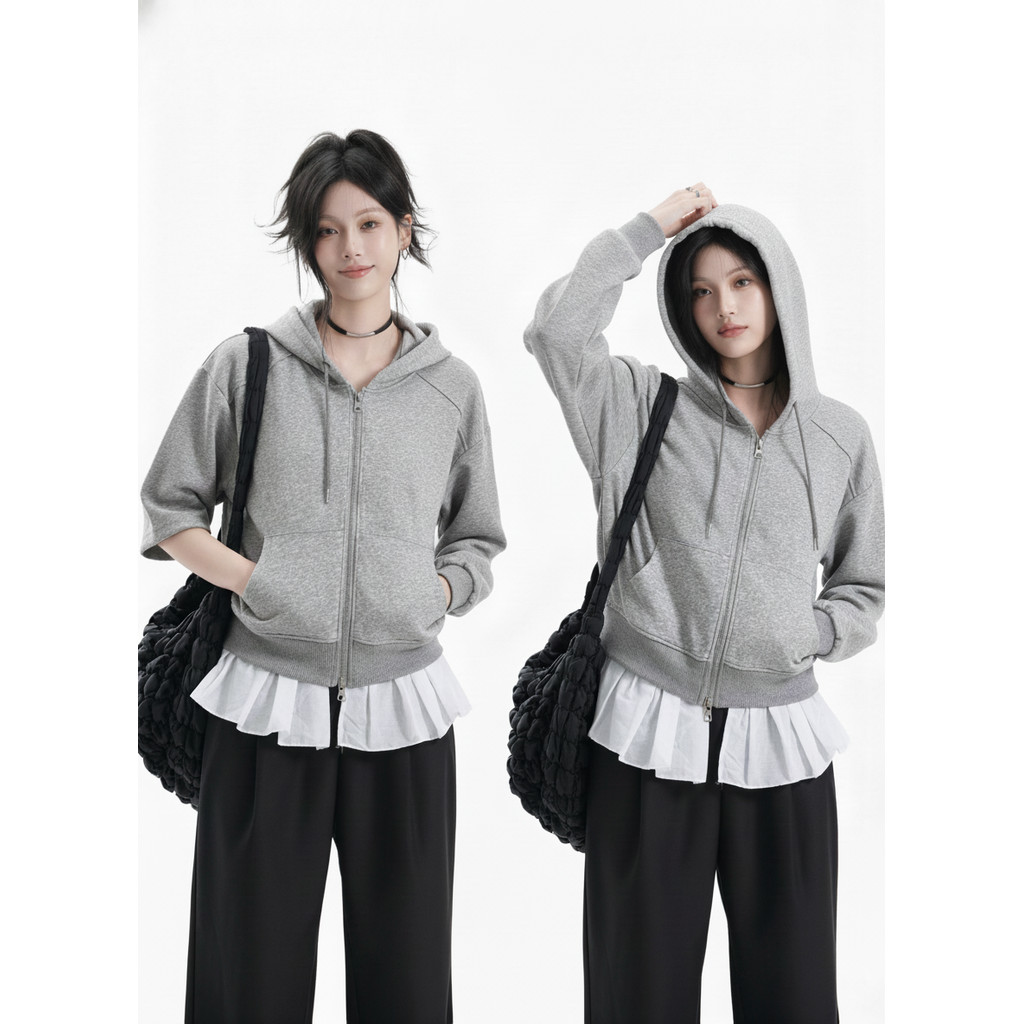SUIKONE ซุยโคเนะ สเวตเชิ้ตแฟชั่นเรียบง่ายสำหรับผู้ชาย เหมาะสำหรับการเล่นกีฬาและการสวมใส่ในวันหยุด — صورة 2
