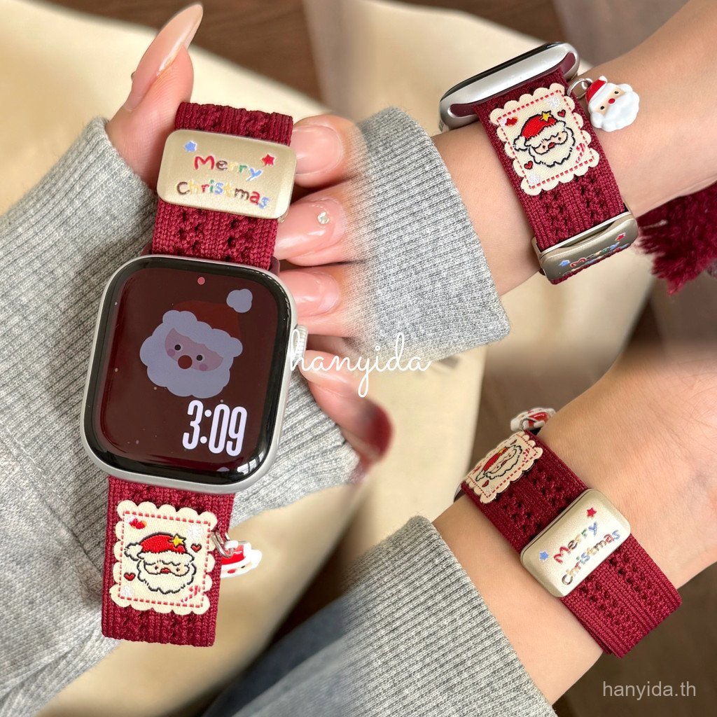 น่ารักการ์ตูนคริสต์มาส Snowman หมีถักแม่เหล็กสําหรับ Smartwatch สําหรับ Huawei นาฬิกา Fit 4 FIT 4 Pr