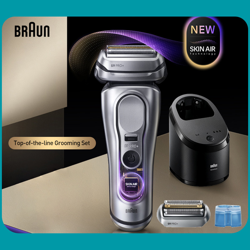 Braun series 9 Pro+ อัพเกรด 9768cc เครื่องโกนหนวดหลายอุปกรณ์เสริมพร้อมสารทําความสะอาดของขวัญ