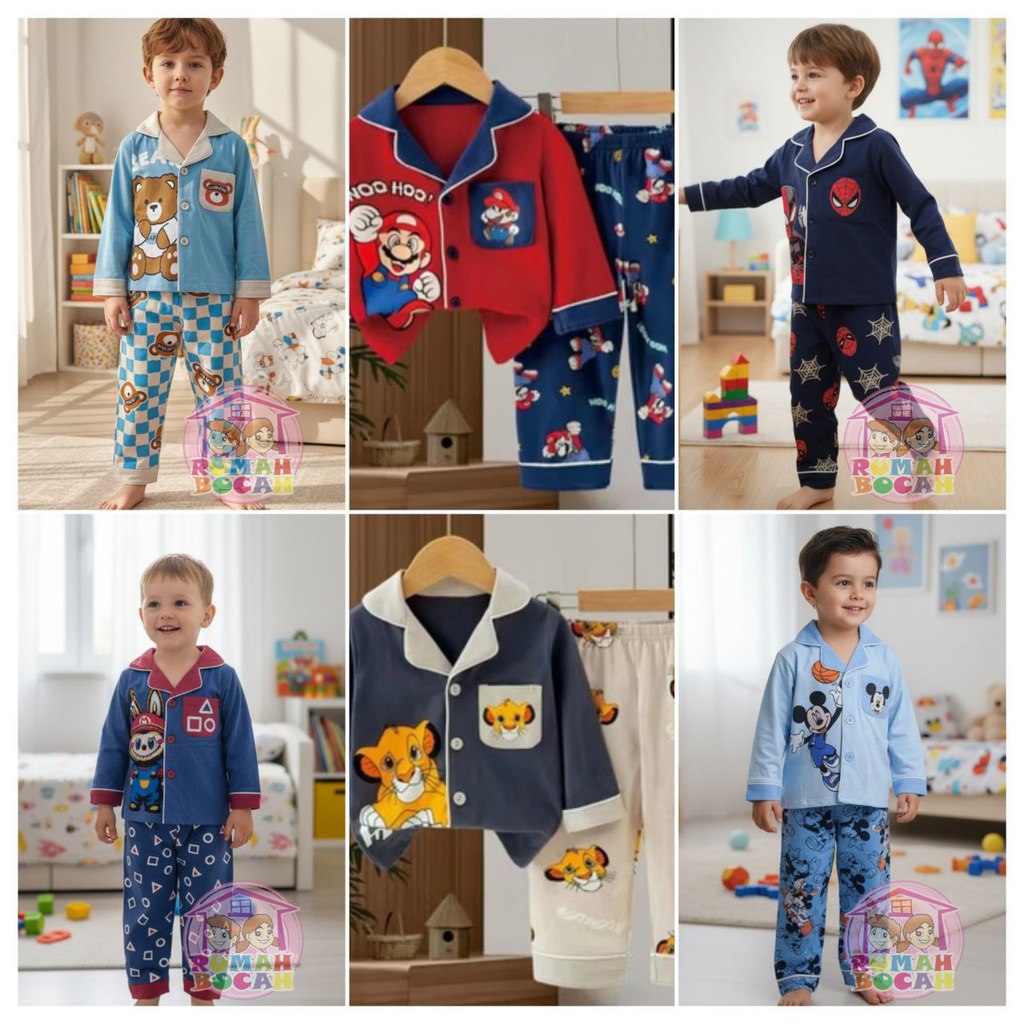BOY LONG COLLAR PAJAMAS BATCH 2 SERIES - CO KIDS JUNIOR JJKB PAJAMAS