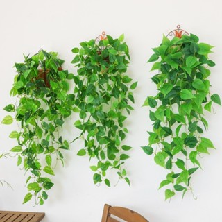 COD พืชที่ติดผนังจำลอง เถาวัลย์ปลอม 100cm เถาวัลย์หญ้าเทียม …