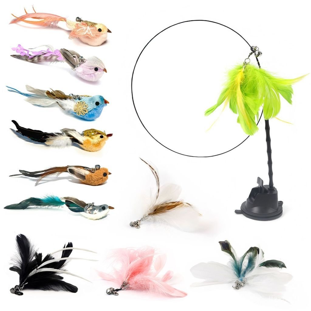 Zayn Zayn Cat Teasing Lazy Package ผสม Feather Bird Sucker Cat Stick Teasing Cat Stick ชุดของเล่น Be