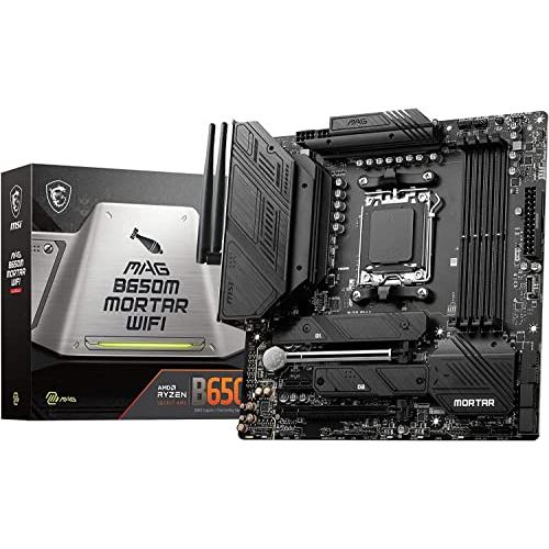 MSI Motherboard MAG B650M MORTAR WIFI Compatible with AMD Ryzen 7000 Series (AM5), featuring B650 ch