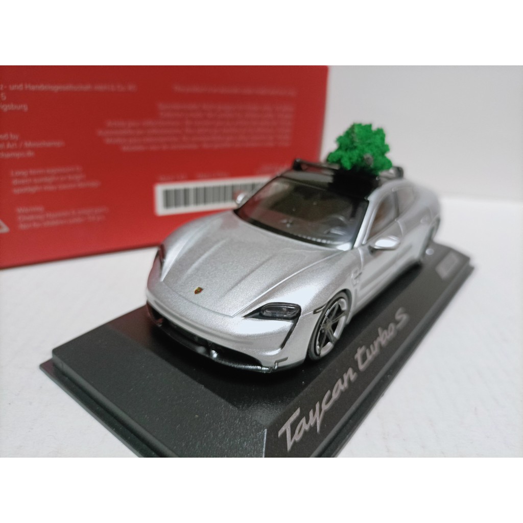 Mini Cut 1 43 Porsche Sports Car Model Porsche Taycan Turbo S Silver Special Edition