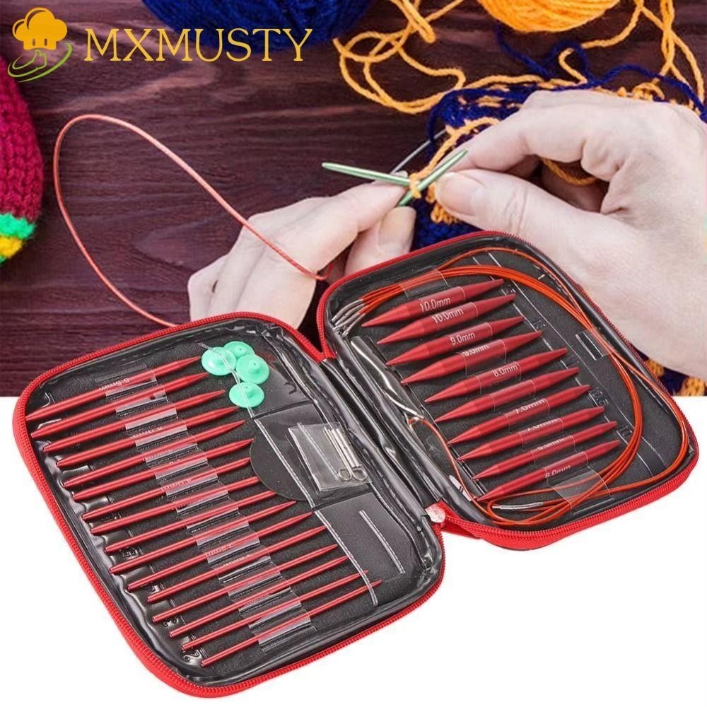 MXMUSTY Knitting Needle Set, Smooth Handmade Knitting Needles, Multi-Functional Aluminum Comfortable