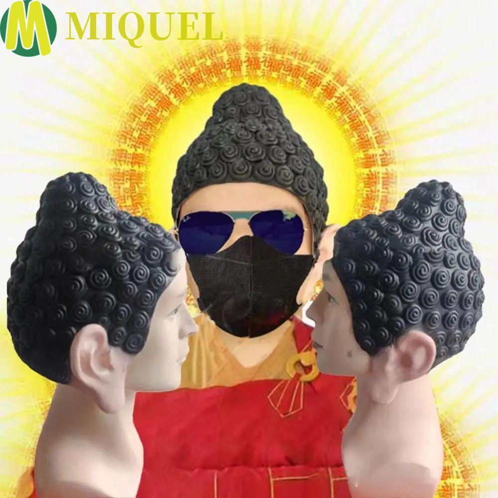 MIQUEL หมวกว่ายน้ําสําหรับพระพุทธรูปที่มีความยืดหยุ่นที่ไม่ซ้ํากันหมวกกันน็อคแบบเต็มหน้าลื่นตลกทนทาน