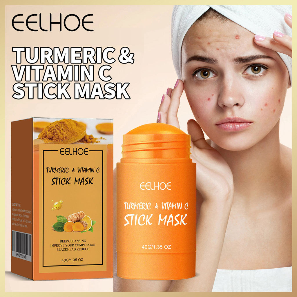 Eelhoe Turmeric Vitamin C Mud Stick Mask Deep Cleansing Pores Purifying Oil Control Turmeric Clay Ma