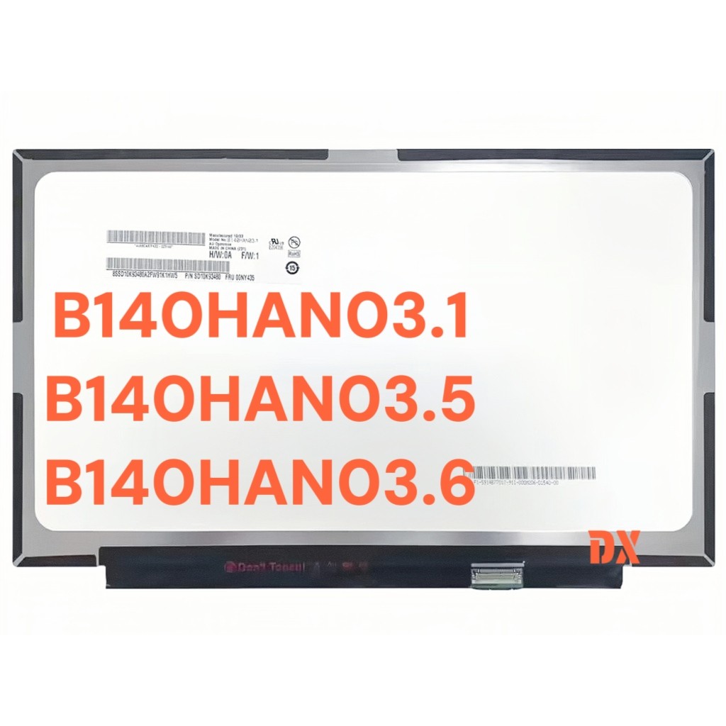 Dell 7480 联 Thinkpad X1 คาร์บอน B140HAN03.1 B140HAN03.6 FRU 00NY435