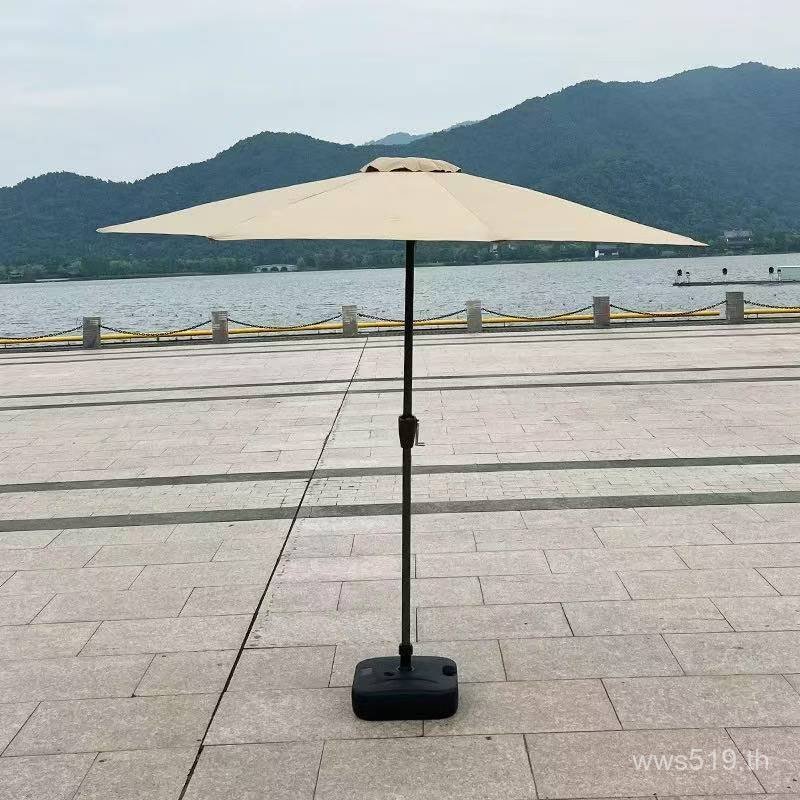 แผงลอยชายหาด พับได้ ระเบียงกลางแจ้ง กับร่มคอลัมน์ป้องกันแดด TBX