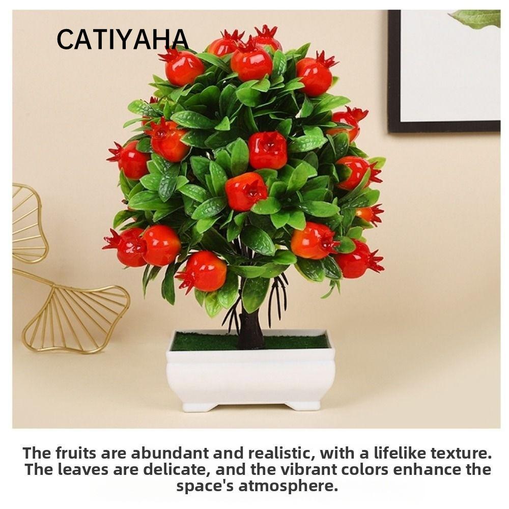 CATIYAHA ผลไม้บอนไซดอกไม้หม้อ,พลาสติก 8 รูปแบบประดิษฐ์กระถางต้นไม้, 16*26 ซม.Hongyun ผลไม้เครื่องประ