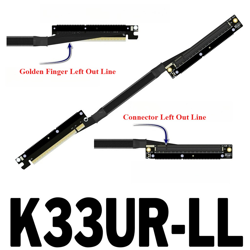  ADT-Link PCI-E 5.0 Gen5 512Gbps Dual Reverse Extension Cable สําหรับ NVIDIA RTX50 Series สําหรับ A