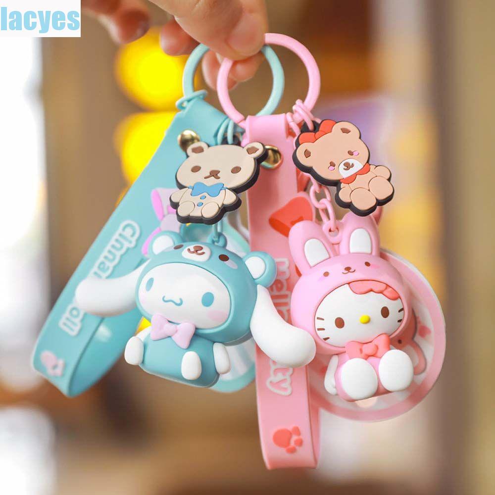 LACYES Kuromi พวงกุญแจอุปกรณ์เสริม PVC Kuromi พวงกุญแจ My Melody Kitty พวงกุญแจเครื่องประดับจี้คิตตี