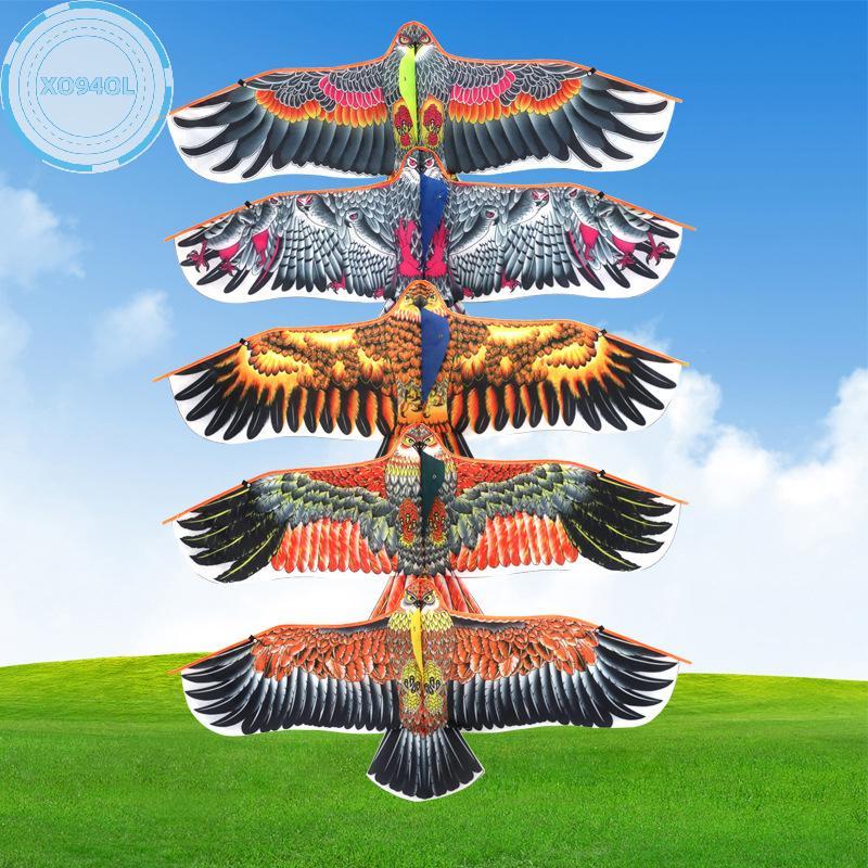 Xo94ol 1.1M Eagle Kite 30 เมตร Kite Line ขนาดใหญ่ Eagle Fly Bird Kites เด็กของขวัญครอบครัว Trips สวน
