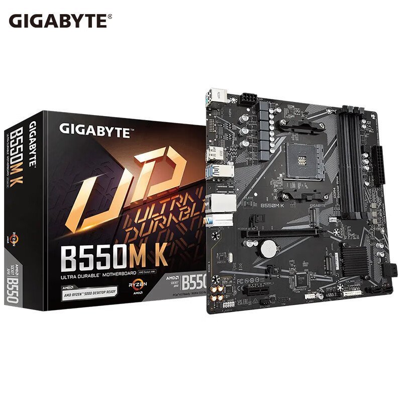 Gigabyte B550M K เมนบอร์ดเกมคอมพิวเตอร์เดสก์ท็อปเหมาะสําหรับ AM4 Sharp Dragon AMD R5 5600G R7 5700G