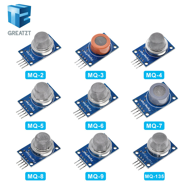 MQ-2 MQ-3 MQ-4 MQ-5 MQ-6 MQ-7 MQ-8 MQ-9 MQ-135 การตรวจจับควัน methane Gas Sensor โมดูลสําหรับ Arduin