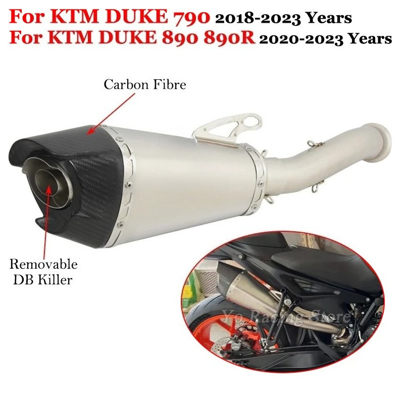 สําหรับ KTM DUKE 790 890 R 2018 - 2025 รถจักรยานยนต์ไอเสียระบบ Slip On Muffler AT2 Racing Mid Link ท