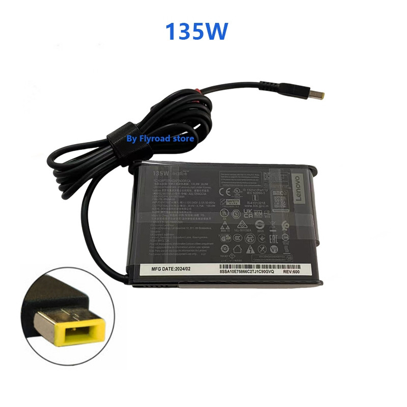 Lenovo 135W Charger 20V 6.75A C Power Adapter สําหรับ ThinkPad P1 X1 T470P Y520 โน้ตบุ๊คสายไฟ