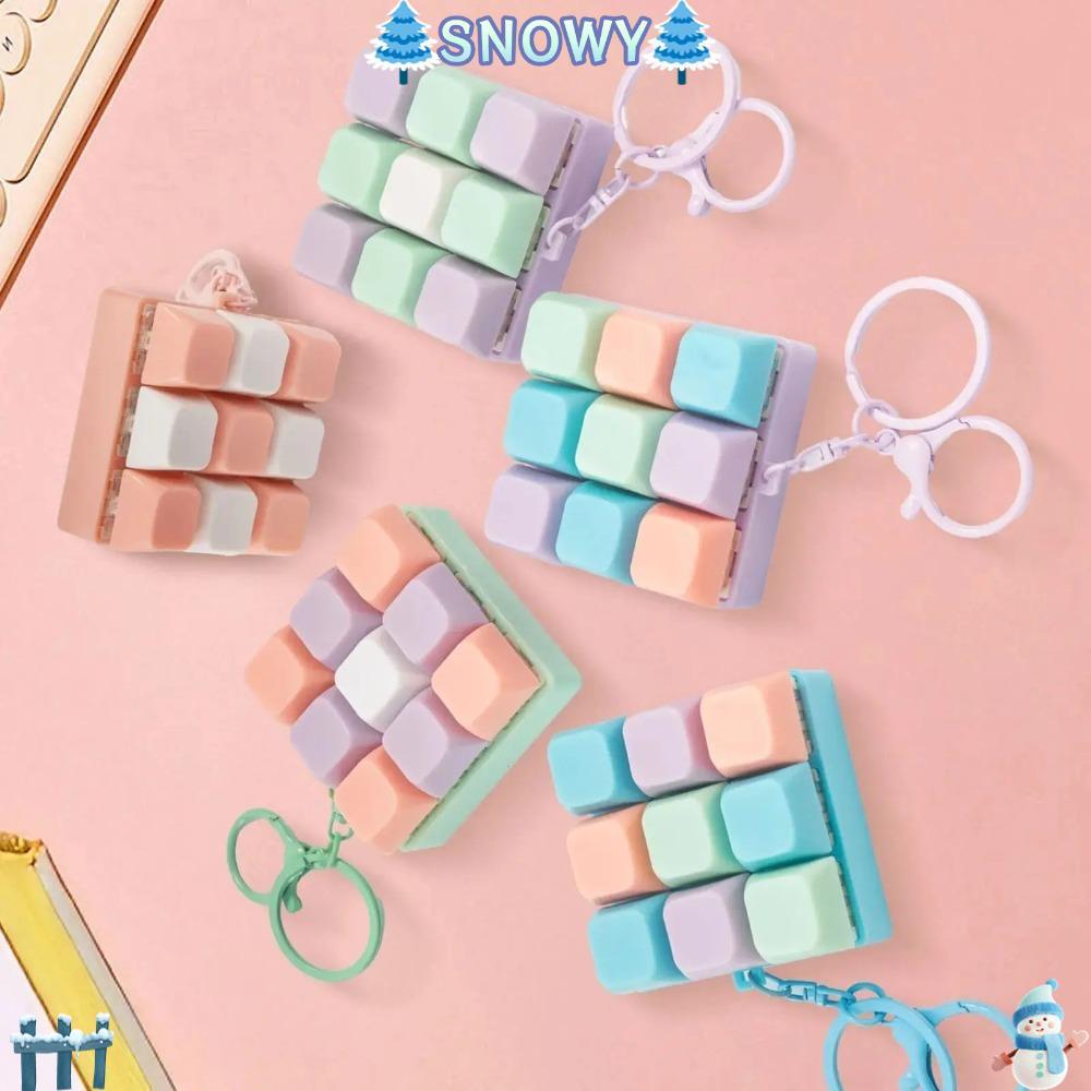 SNOWY 9 คีย์บอร์ดของเล่น, Fidget Decompression DIY ปุ่ม Keycap คีย์บอร์ดเกมพวงกุญแจ, ของขวัญ Anti Stress Finger ความเครียดบรรเทา Creative กระเป๋าจี้สําหรับผู้ใหญ่