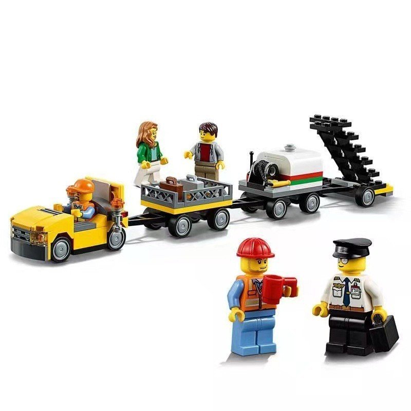 Lion ยี่ห้อ 0104 City Street View Airport Station Passenger Airliner เด็ก C9014 ประกอบอาคารบล็อกของเ