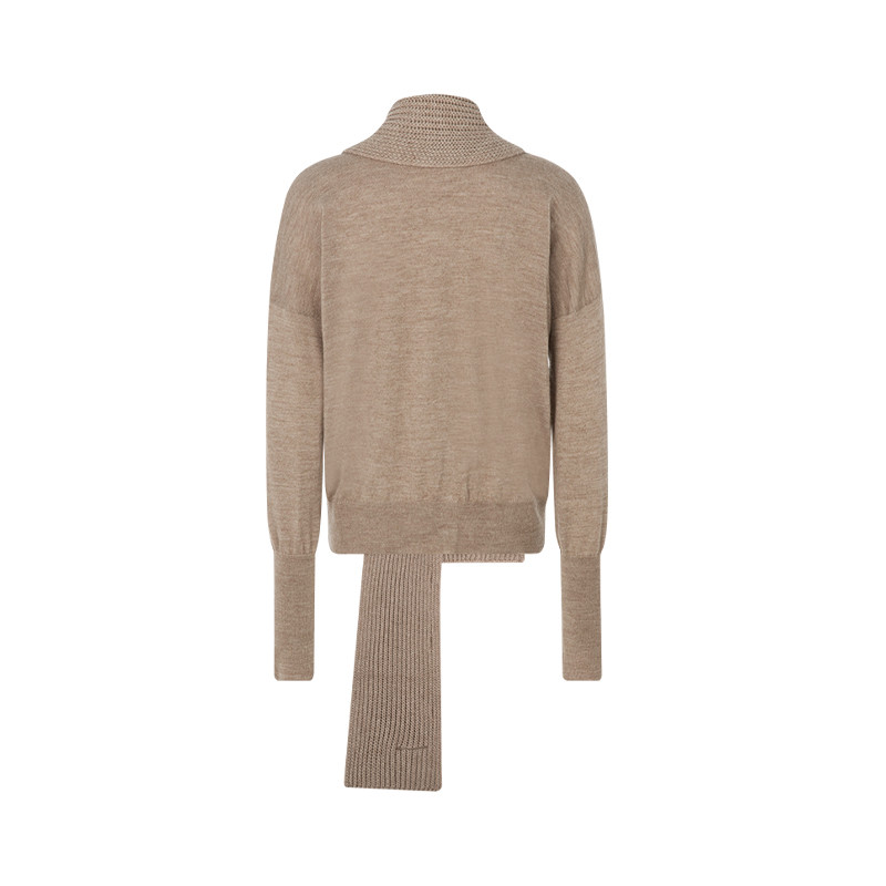 M MM6 MAISON MARGIELA เสื้อคลุมสตรี ดีไซน์ไม่สม่ำเสมอ เสื้อแขนยาวสวมคอมีความพิเศษ