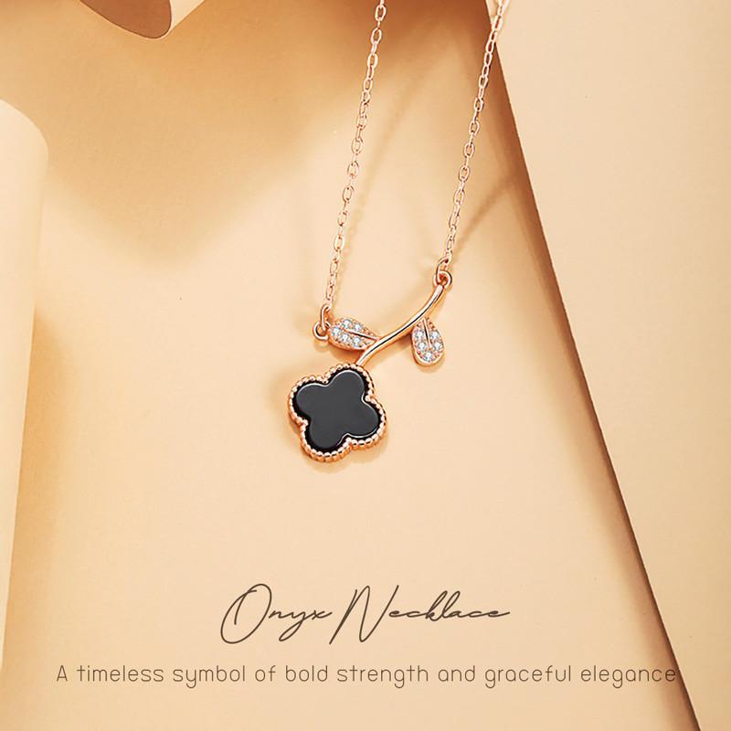 Onyx Necklace สร้อยคอเงินแท้ S925 [MERCELO]
