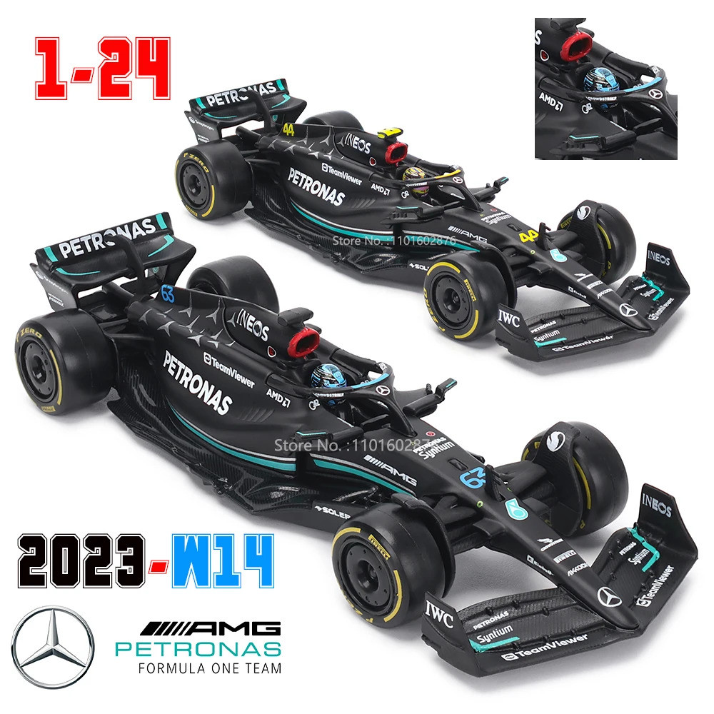 Bburago 1:24 Mercedes - amg F1 ทีม W14 2025 # 44 Hamilton # 63 George Red Bull Rb18 รถรุ่น Formula D