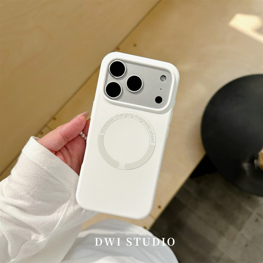 สไตล์เกาหลีสีขาวอ่อนโยน Miffy กระต่ายเคสโทรศัพท์แม่เหล็ก 17promax รวมทุกอย่างปุ่ม AI เหมาะสําหรับ 16promaxiPhone16 เคสซิลิโคนเหลว 15/14 - รูปที่ 5