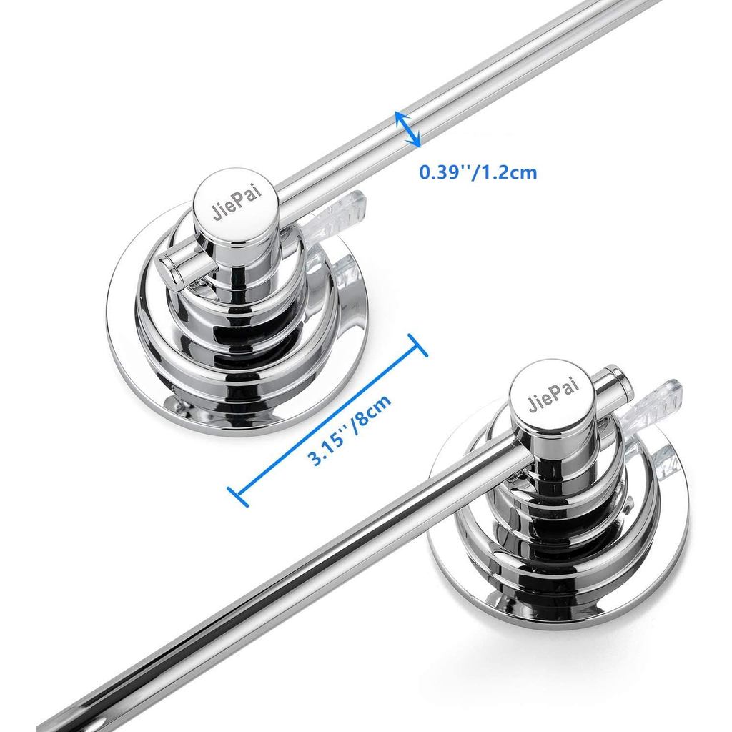 JiePai Suction Cup Towel Bar 16 Inch,Removable Vacuum Suction Towel Holder Suction Towel Rack for Ba